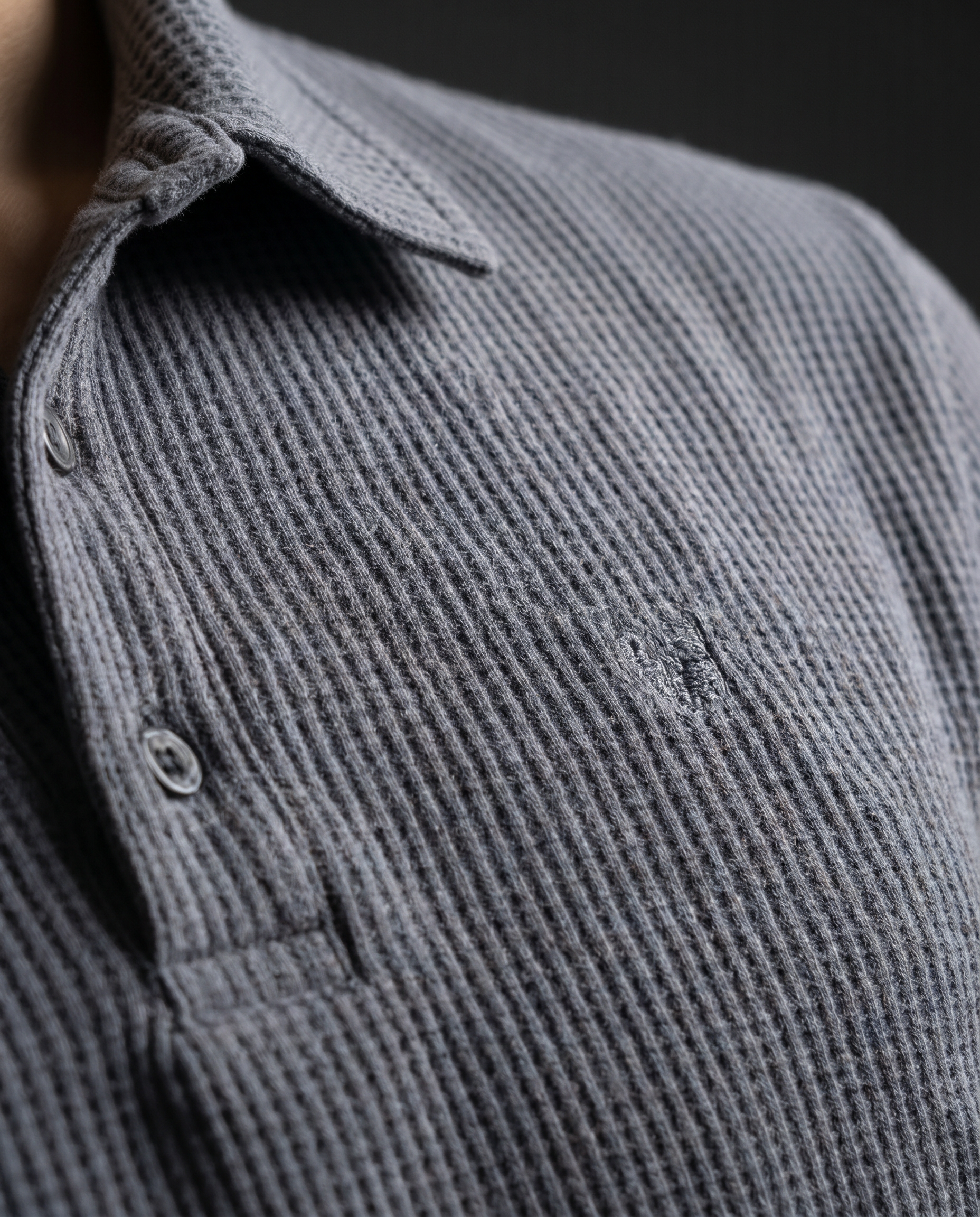 Thermal Knit Polo - Dark Grey