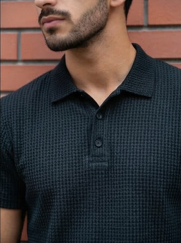 Texture Pro — Men's Structured Thermal Knit Polo
