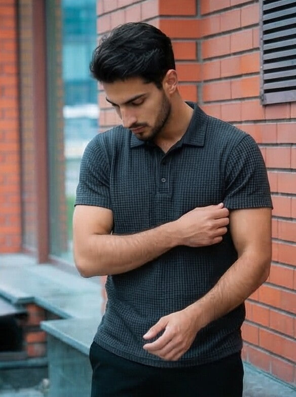 Texture Pro — Men's Structured Thermal Knit Polo