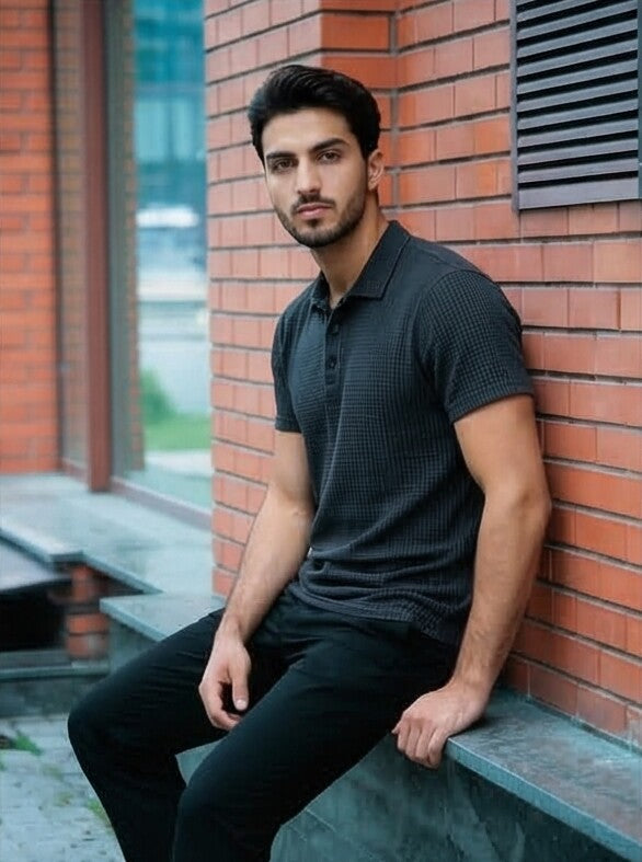 Texture Pro — Men's Structured Thermal Knit Polo