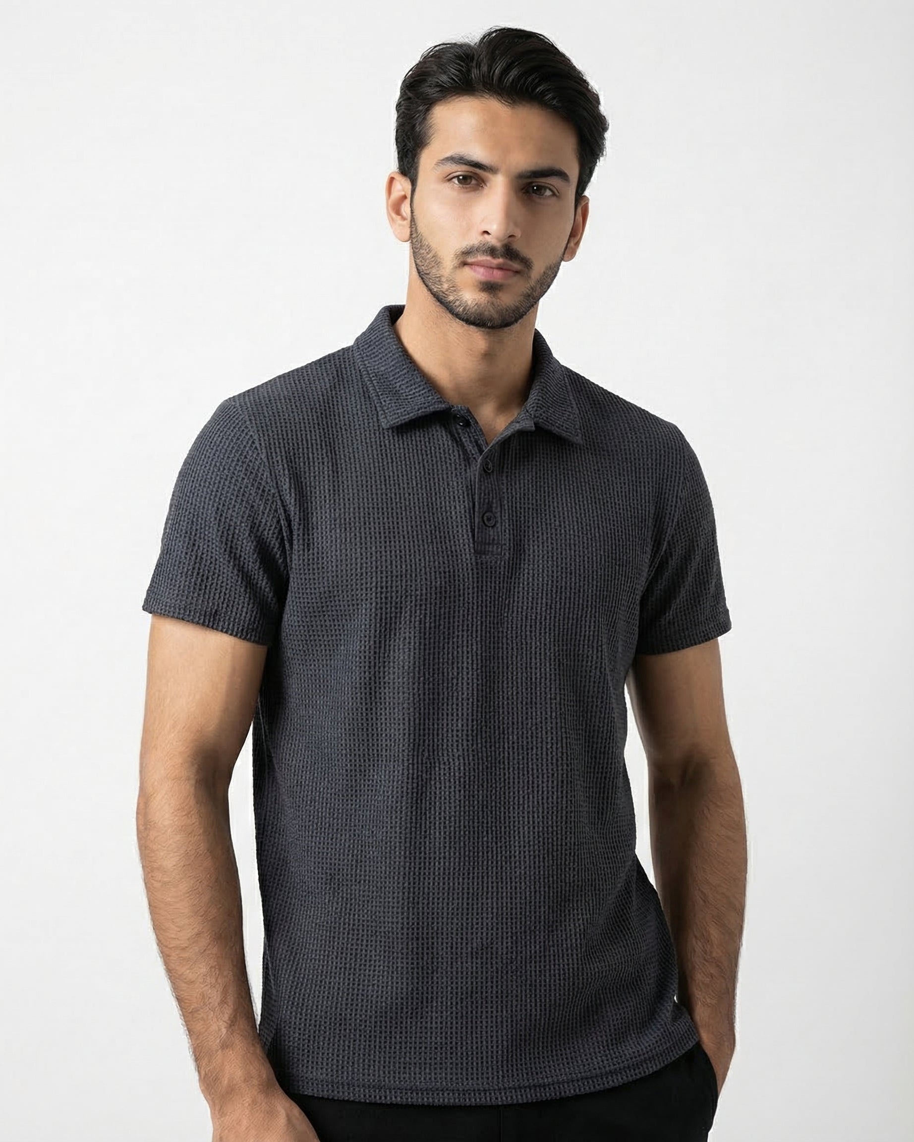 Texture Pro — Men's Structured Thermal Knit Polo