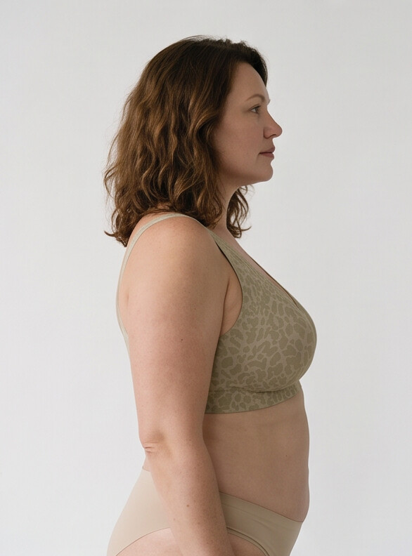Hult — Wireless Leopard Bra - Beige/Brown Leopard