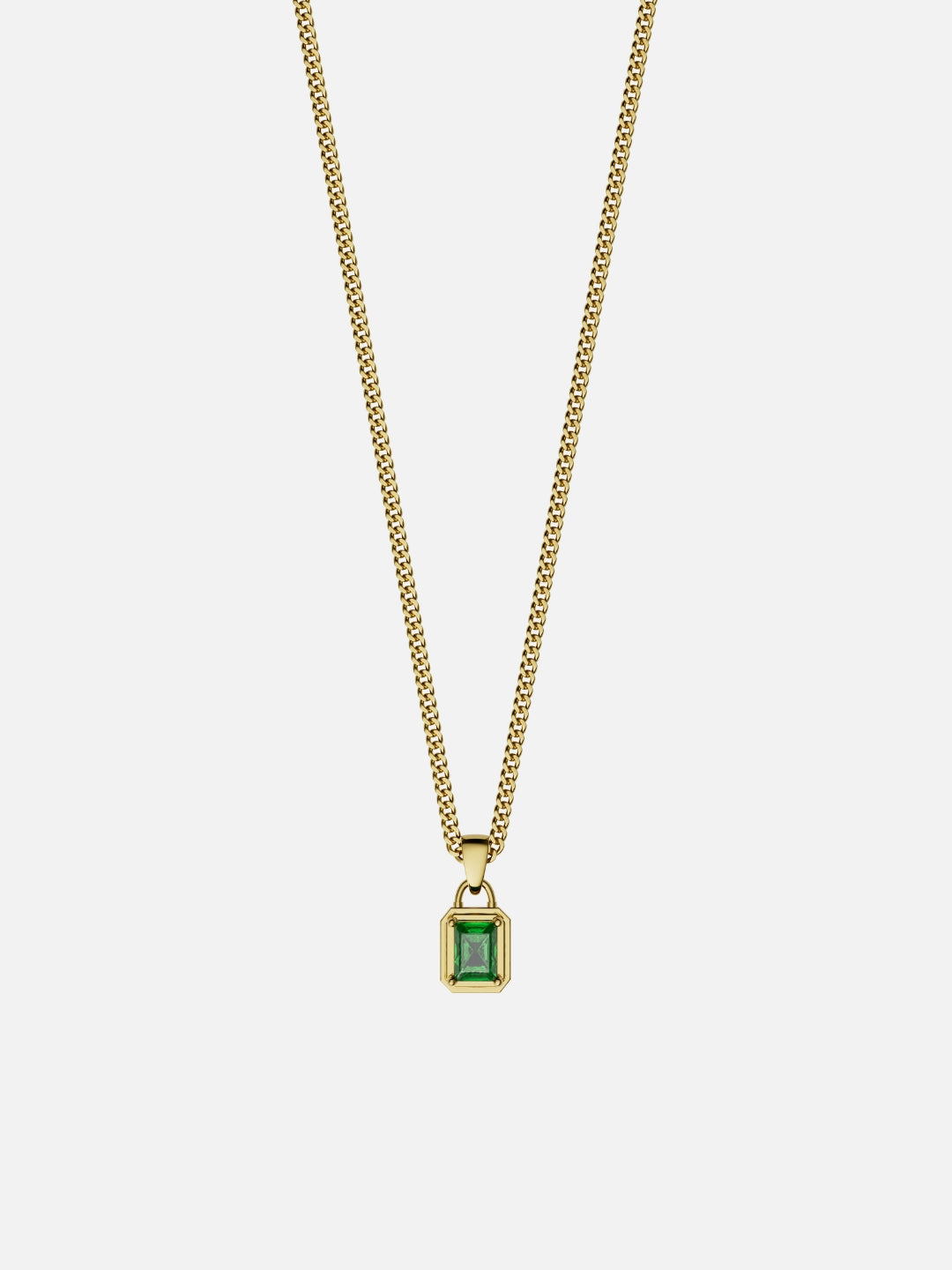 GROENE EDELSTEEN KETTING | 18K Goud