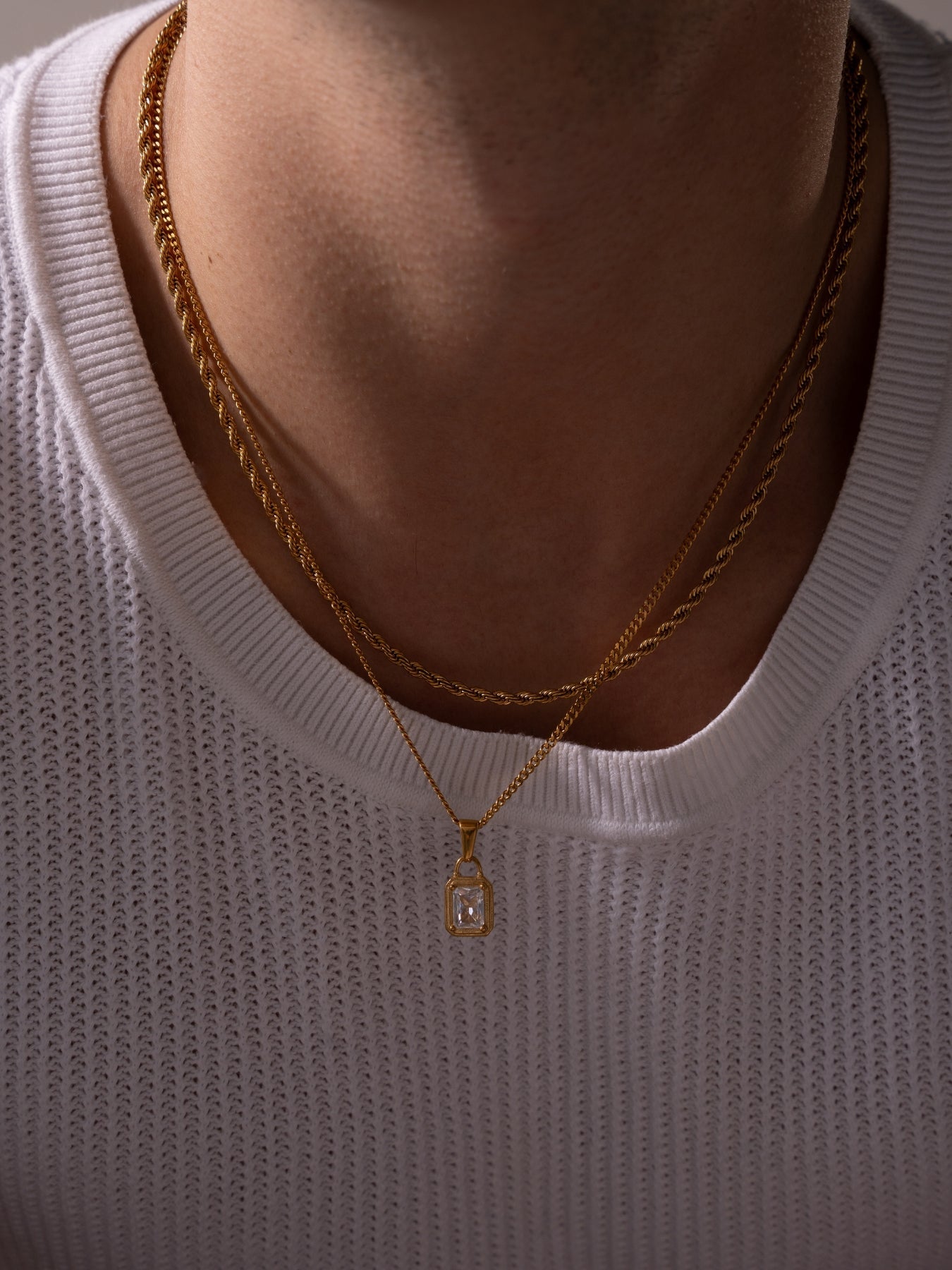 WEISSE EDELSTEINKETTE | 18 K Gold