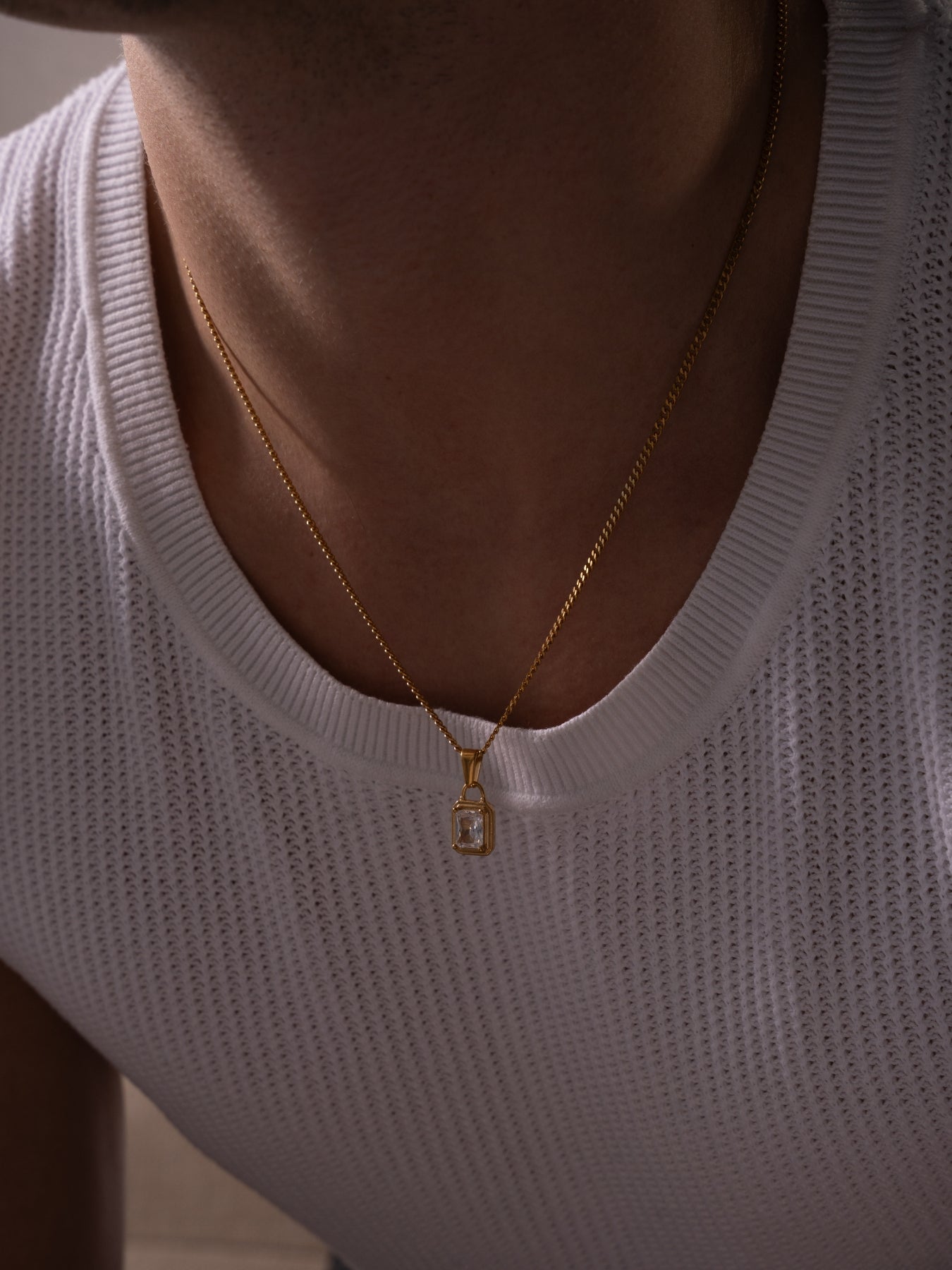 WEISSE EDELSTEINKETTE | 18 K Gold