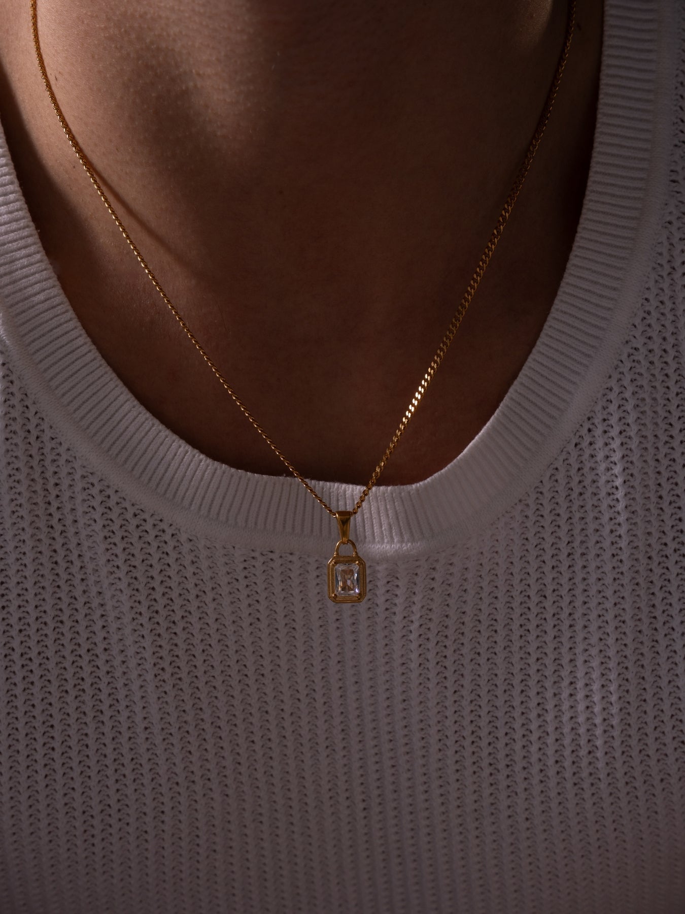 WEISSE EDELSTEINKETTE | 18 K Gold