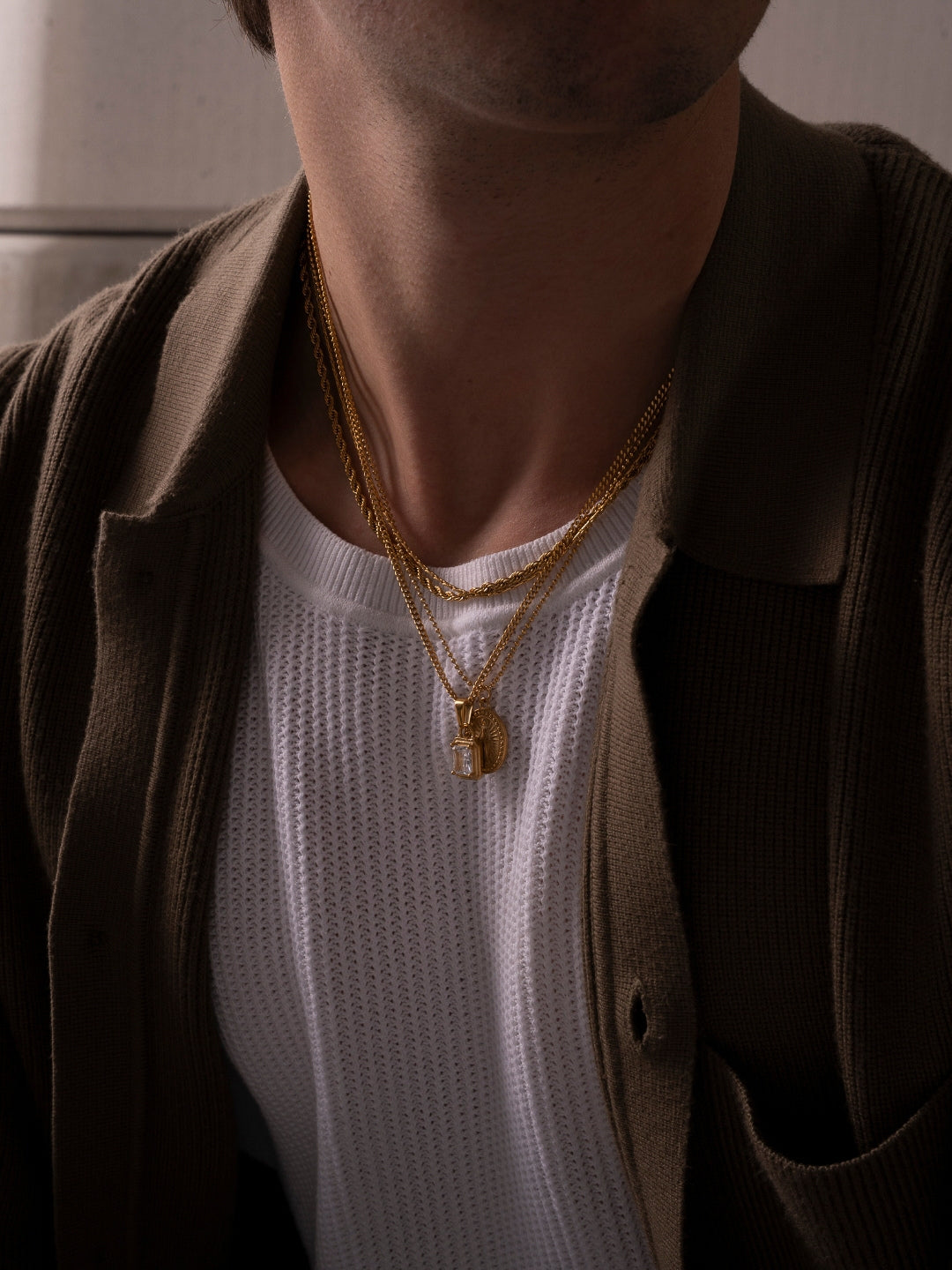 WEISSE EDELSTEINKETTE | 18 K Gold