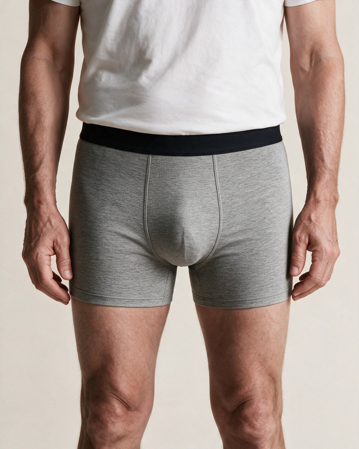 Dalton men's leak-proof boxer brief in Grey, front view