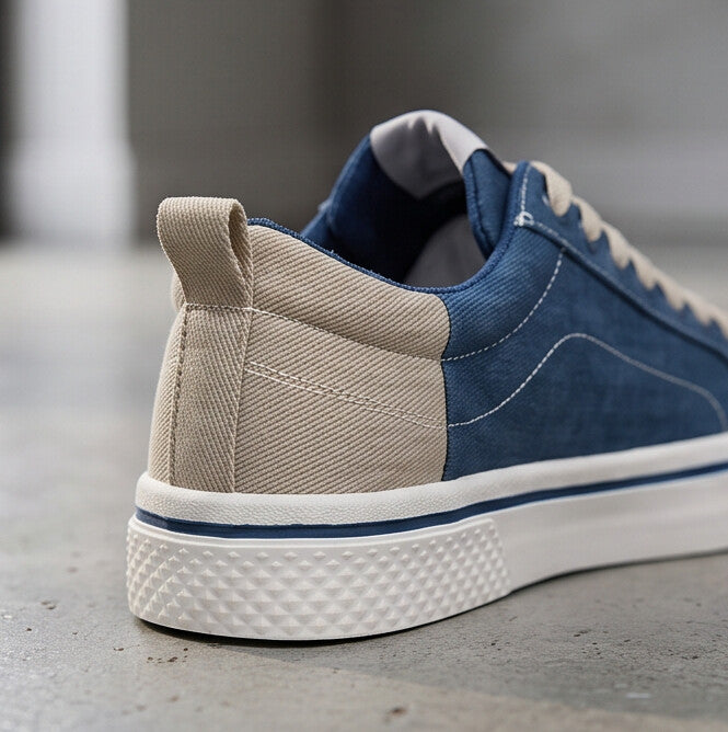 Retroglide — Canvas Court Sneaker with Graphic Sole