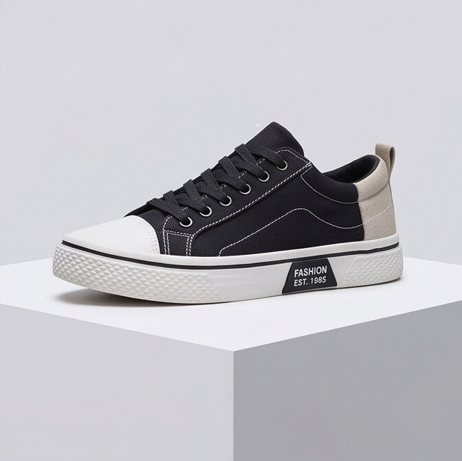 Retroglide Canvas Court Sneaker - Black
