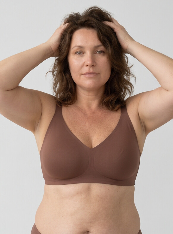 Rove Wide Strap Wireless Bra | Brown