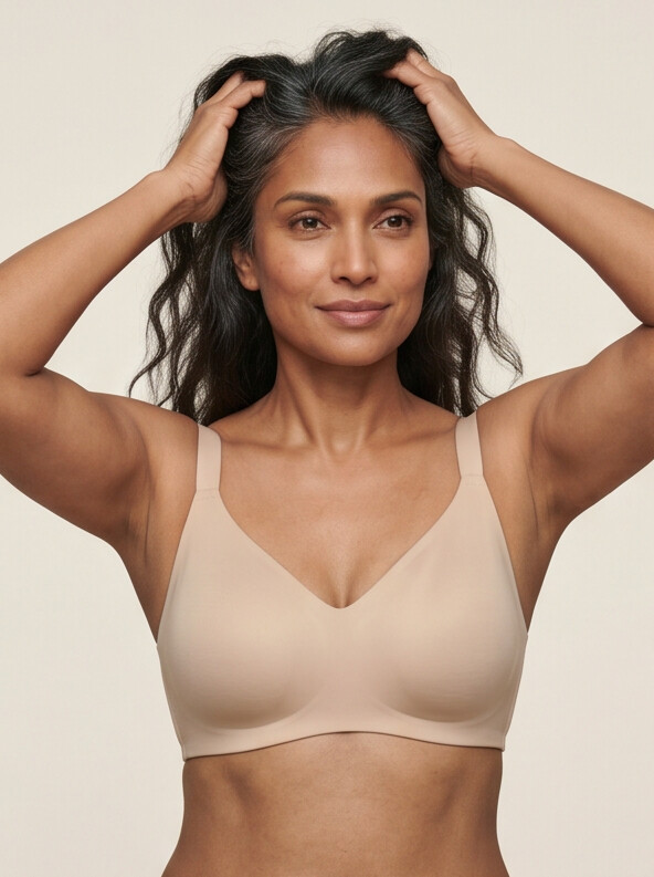 Rove Wide Strap Wireless Bra - Beige