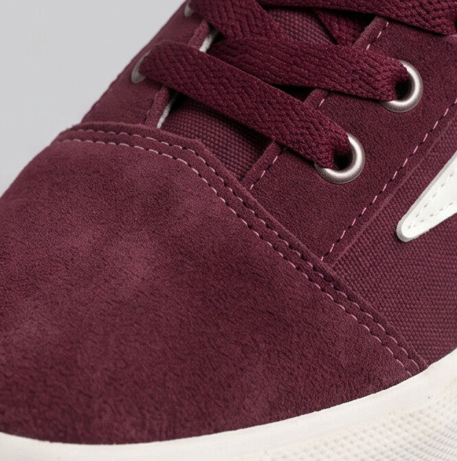 Steady Low-Top Canvas Sneaker with Platform Sole - Burgundy