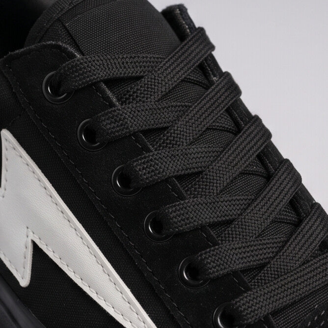 Steady Low-Top Canvas Sneaker with Platform Sole - All Black