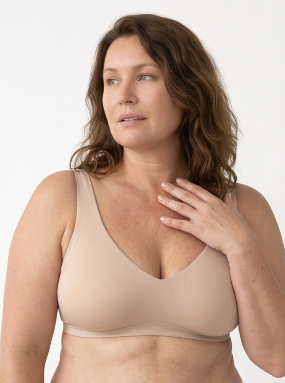Rove Wide Strap Wireless Bra | Beige