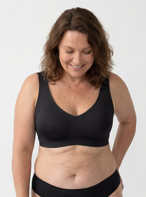 Keld V-Neck Wireless Bra - Black