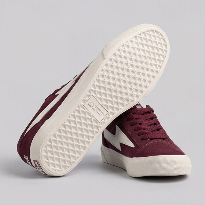 Steady Low-Top Canvas Sneaker with Platform Sole - Burgundy