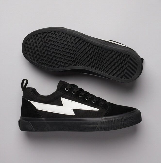Steady Low-Top Canvas Sneaker with Platform Sole - All Black