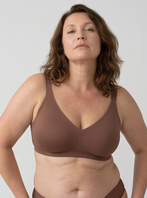 Rove Wide Strap Wireless Bra | Brown