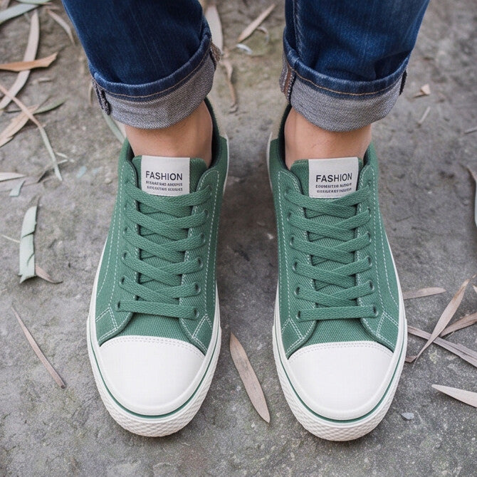 Retroglide Canvas Court Sneaker - Green