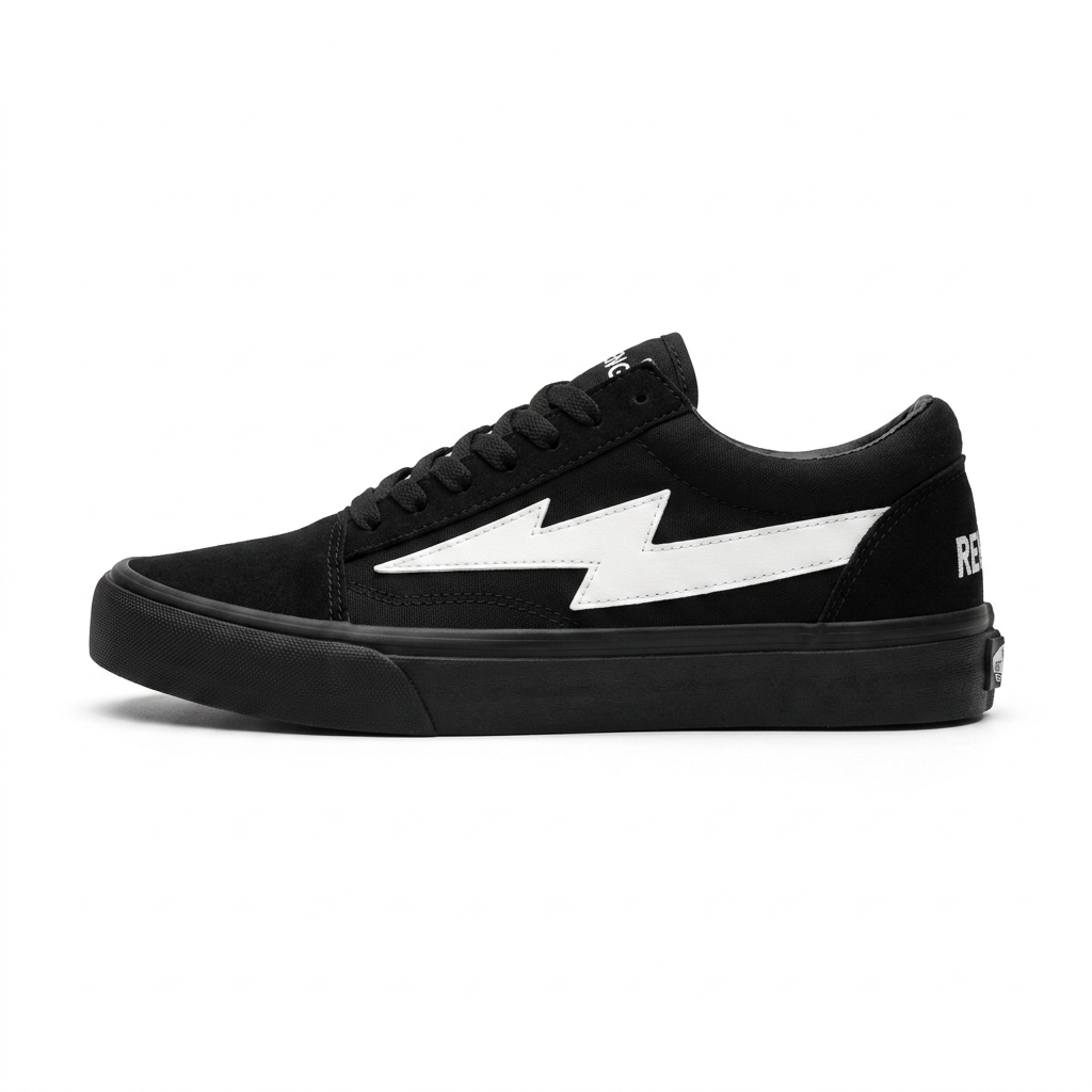 Steady Low-Top Canvas Sneaker with Platform Sole - All Black