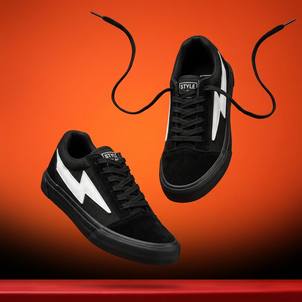 Steady Low-Top Canvas Sneaker with Platform Sole - All Black