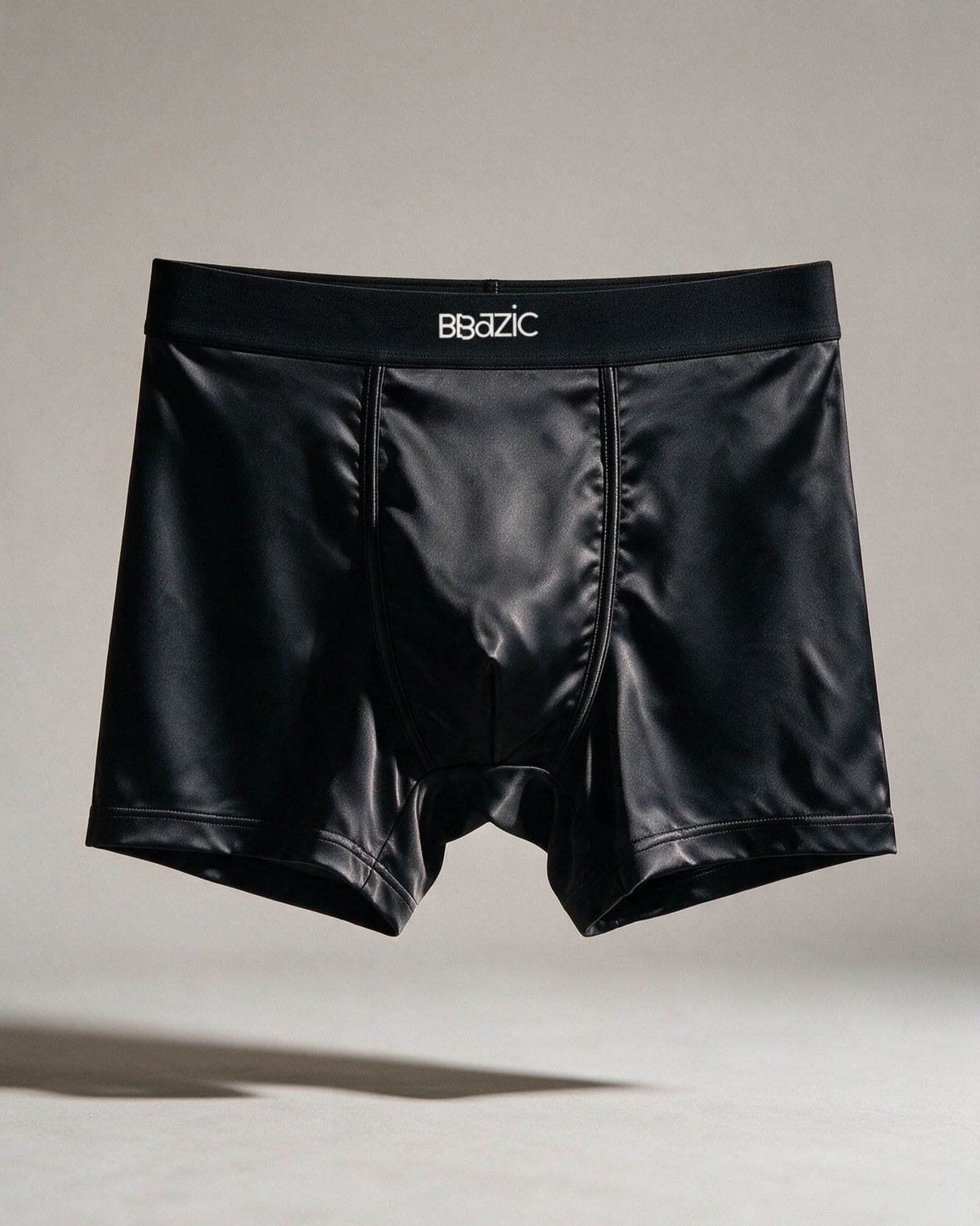 Mayfair men's silk-blend boxer in Black, the boxer on its own, front view
