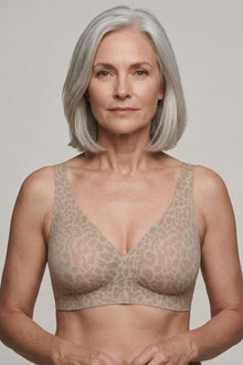 Hult Wireless Leopard Bra - Beige/Brown