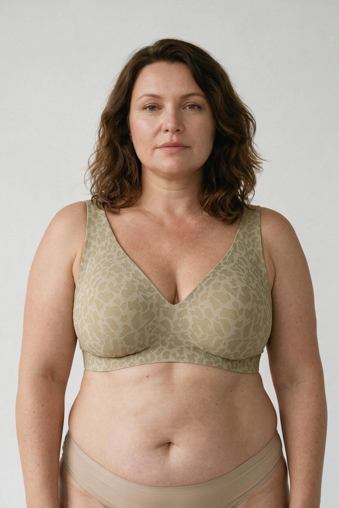 Hult — Wireless Leopard Bra - Beige/Brown Leopard