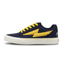 Steady Low-Top Canvas Sneaker with Platform Sole - Navy / Yellow