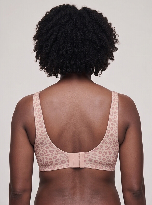Hult — Wireless Leopard Bra - Pink/Rose Leopard