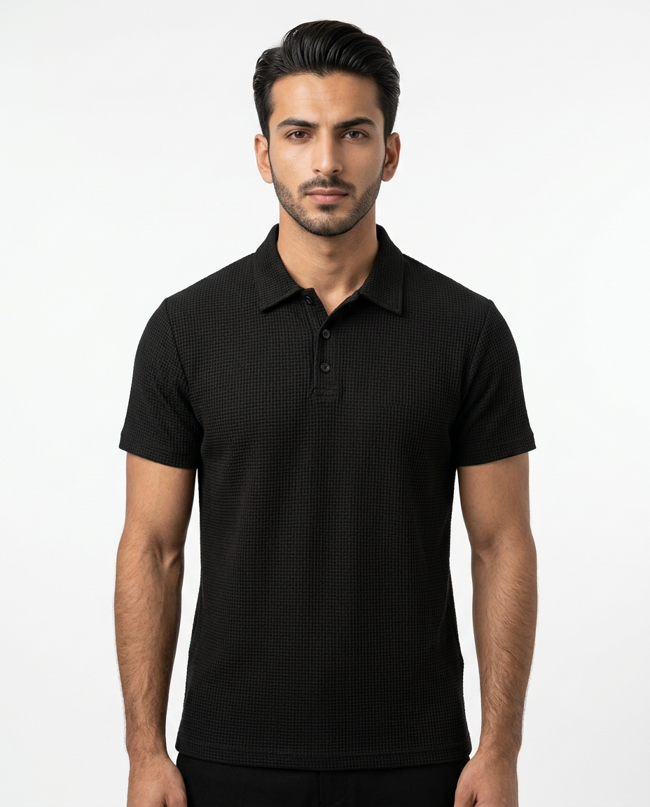 Texture Pro — Men's Structured Thermal Knit Polo