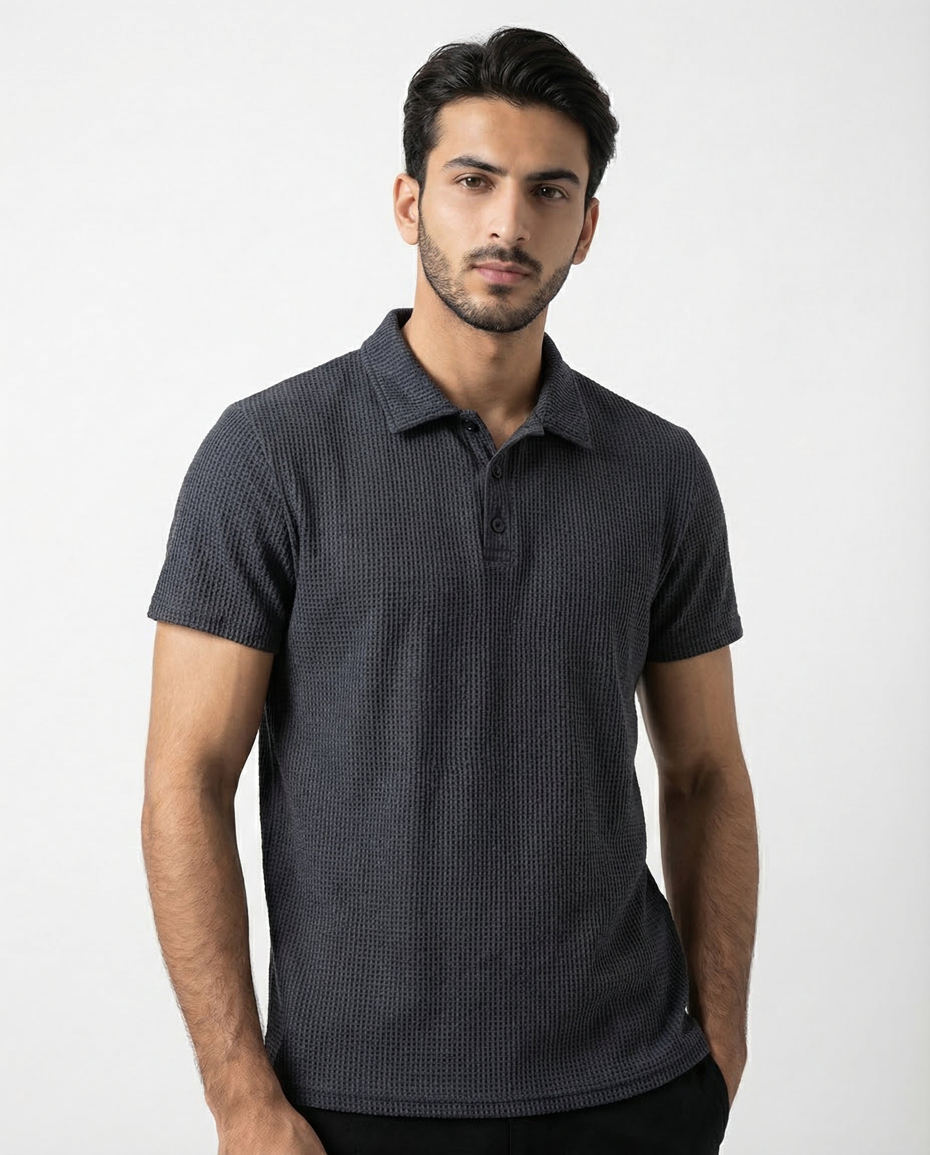 Texture Pro — Men's Structured Thermal Knit Polo