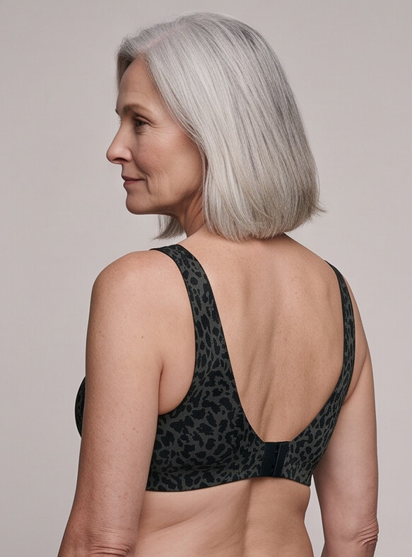 Hult — Wireless Leopard Bra - Black/Gray Leopard