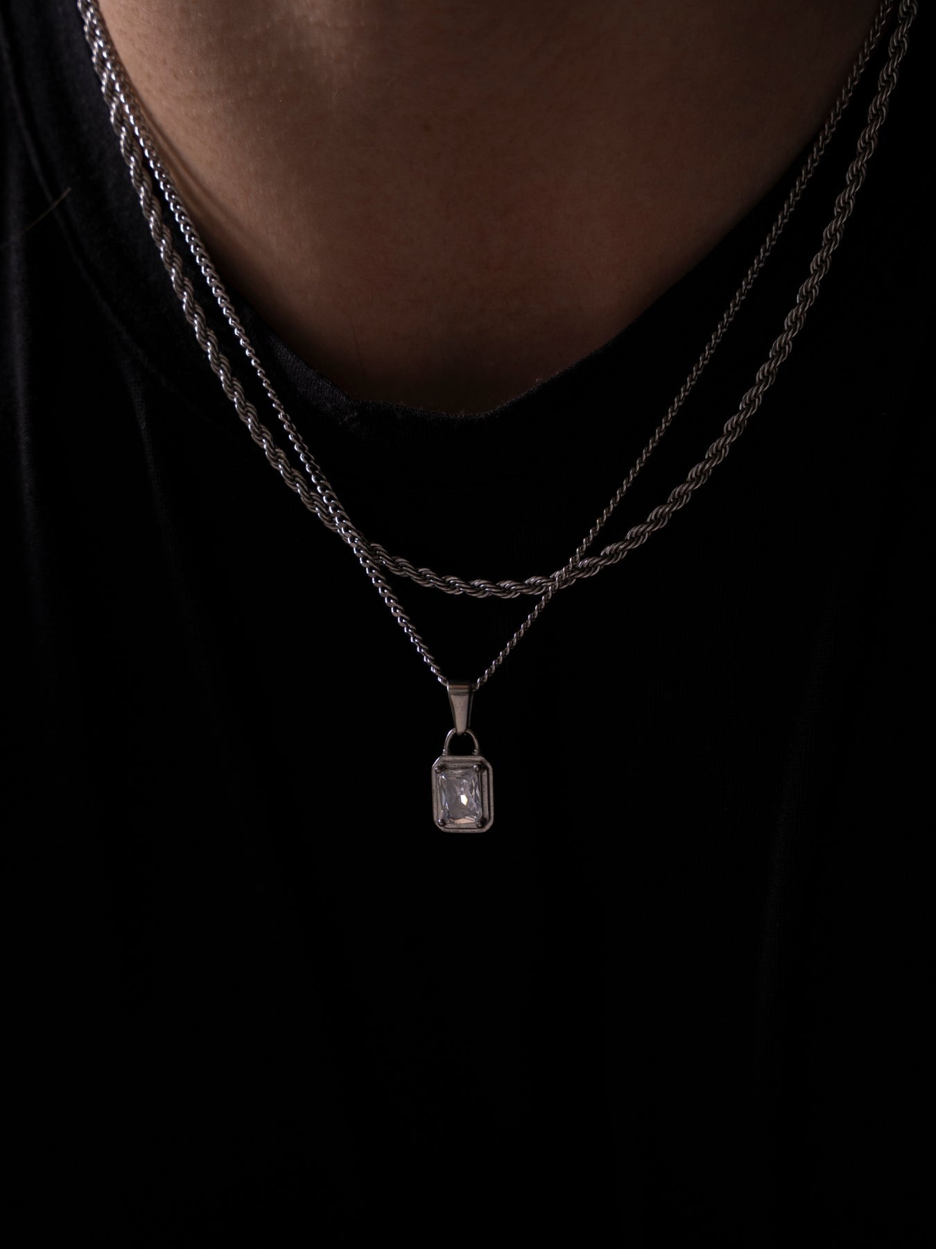 WEISSE EDELSTEINKETTE | Silber