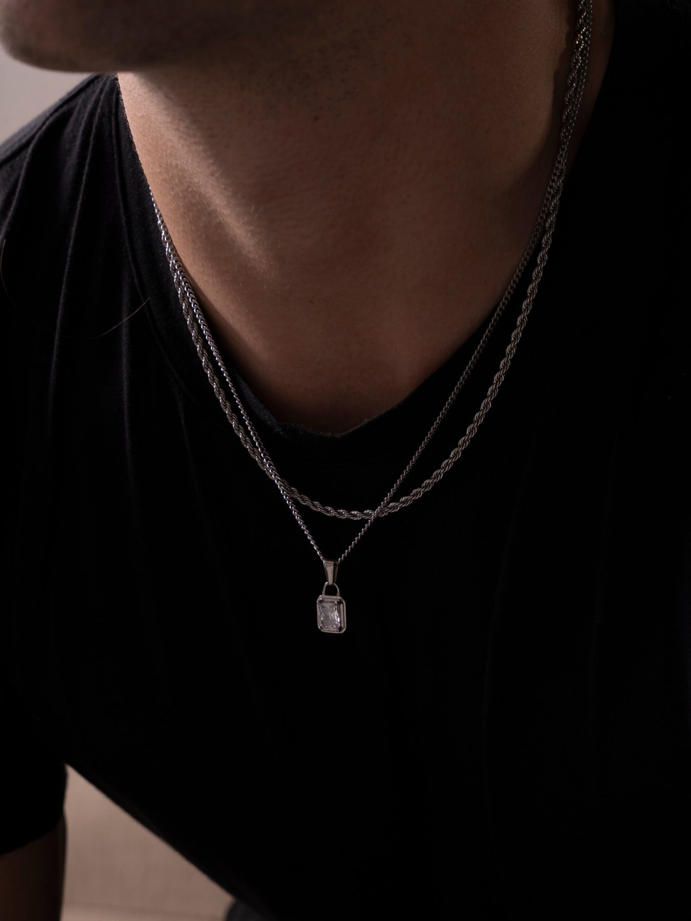 WEISSE EDELSTEINKETTE | Silber