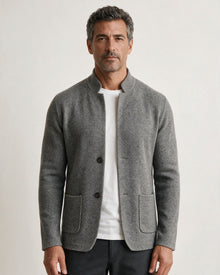Ashby — Herren-Strickblazer mit Stehkragen | Grau