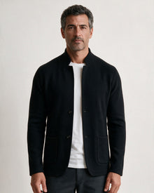 Ashby — Herren-Strickblazer mit Stehkragen | Schwarz