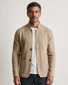 Ashby — Herren-Strickblazer mit Stehkragen | Beige