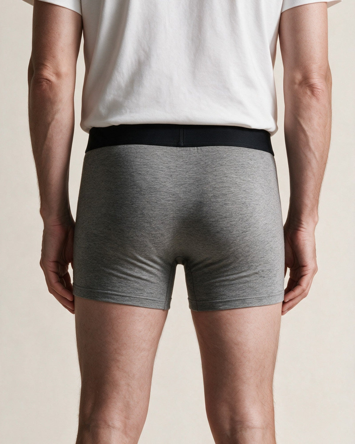 Dalton men's leak-proof boxer brief in Grey, back view
