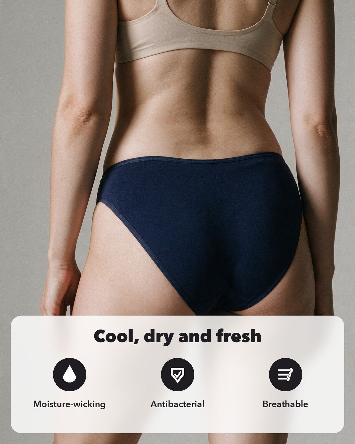 Elodie women's bamboo thong: cool, dry and fresh