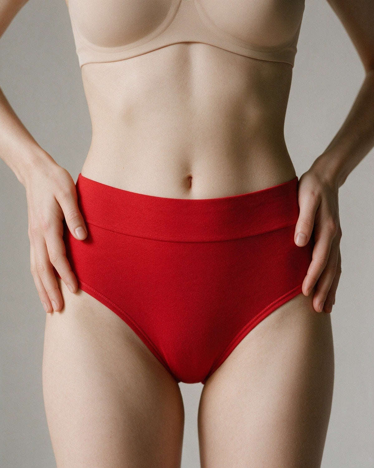 Elodie women's bamboo full brief in Red, front view