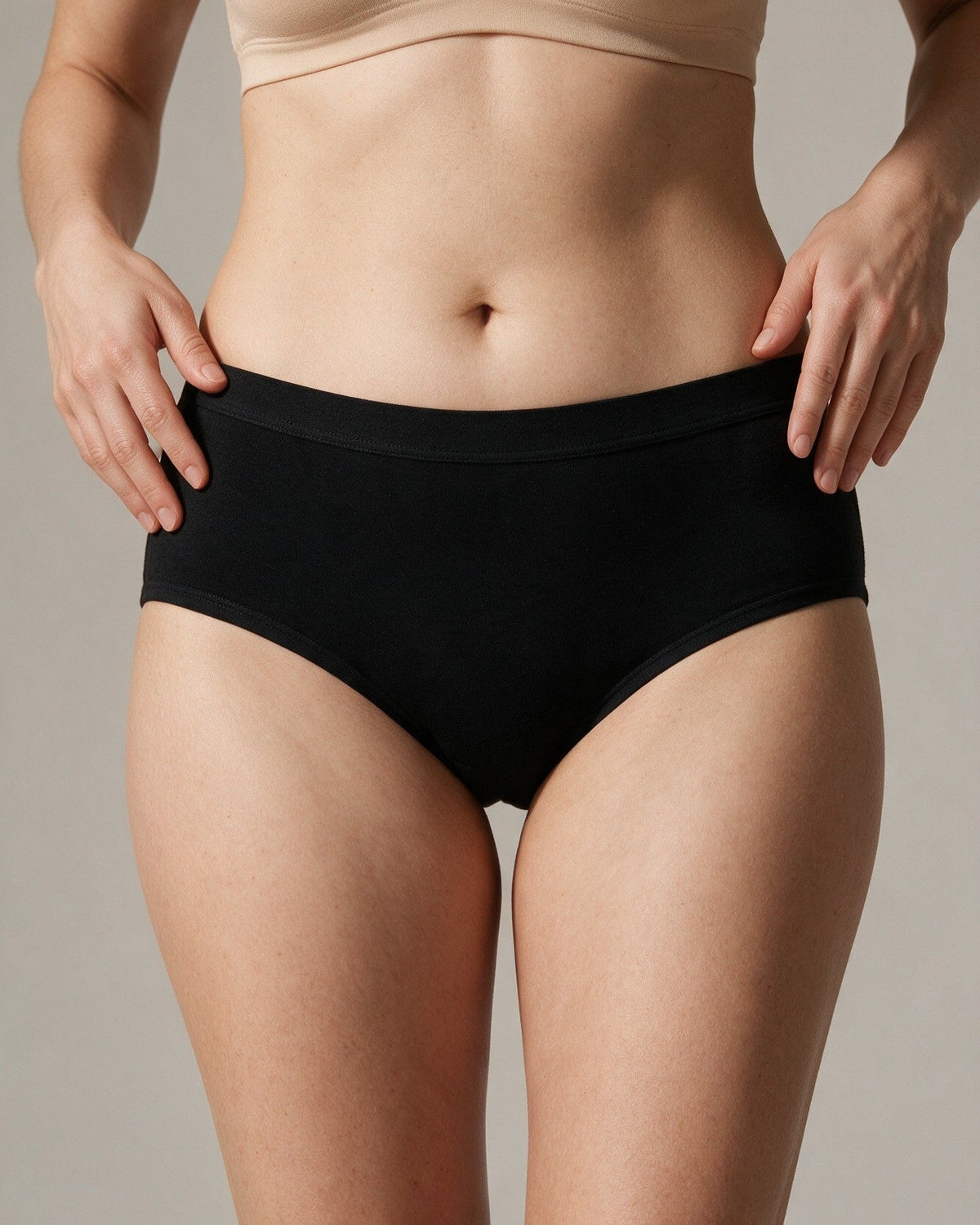 Elodie women's bamboo hipster brief in Black, front view