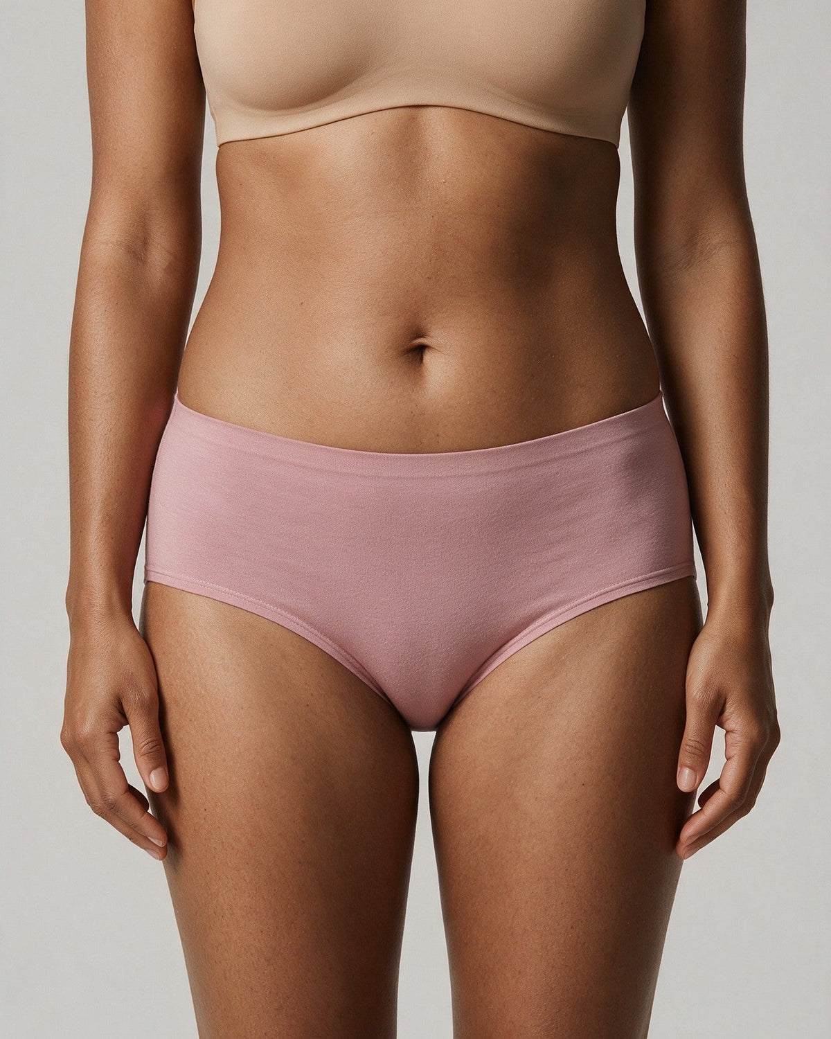 Elodie women's bamboo hipster brief in Pink, front view