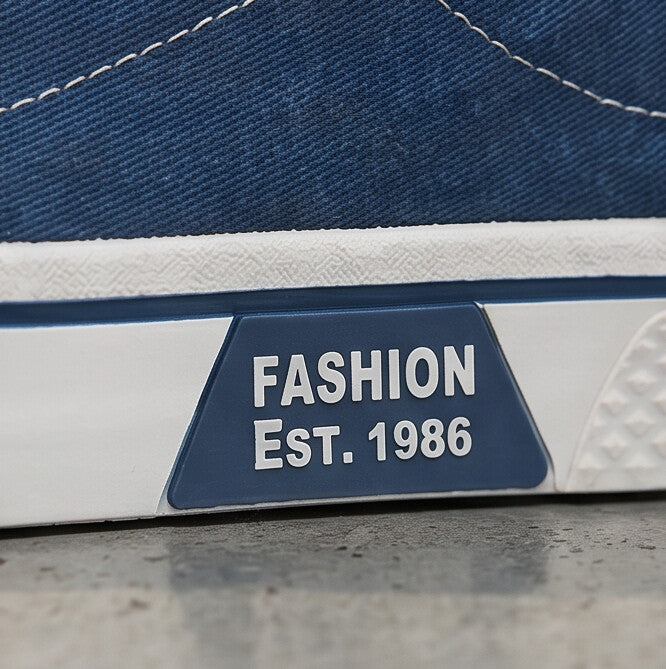 Retroglide — Canvas Court Sneaker with Graphic Sole