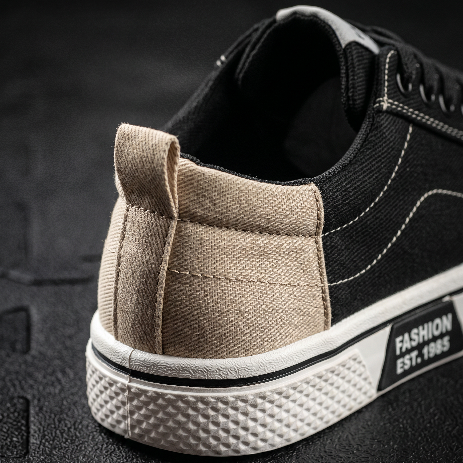 Retroglide Canvas Court Sneaker - Black