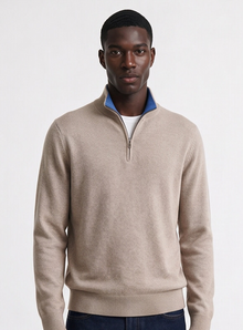 Santous Zip-Up Pullover - Beige