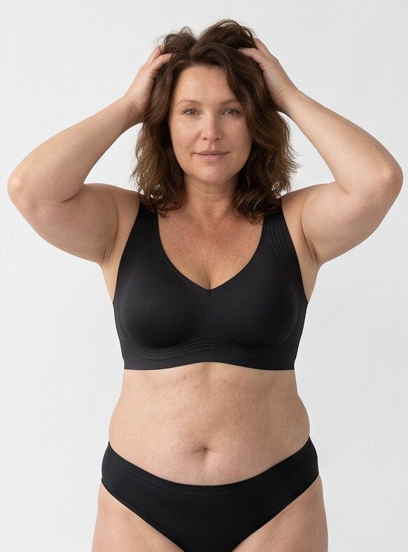Keld V-Neck Wireless Bra - Black