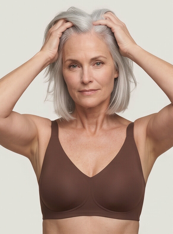 Rove Wide Strap Wireless Bra - Brown
