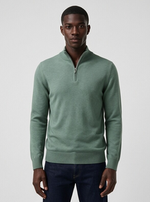 Santous Zip-Up Pullover - Green